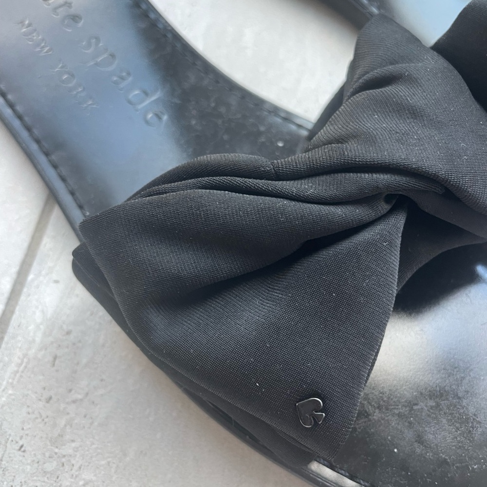 Kate Space Bikini Bow Slide Sandals Sz 8 Black